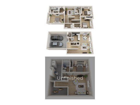Floor plan for 3 beds, 2.5 baths, 2348 sqft